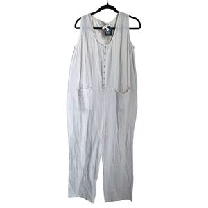 NWT Grade & Gather Jumper Romper NEW with Pockets Sz Small Gauze Jumpsuit